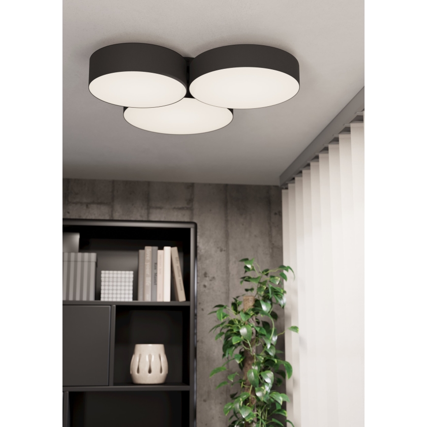 Eglo - RGBW Димируем плафон 3xLED/7,5W/230V 2700-6500K черен