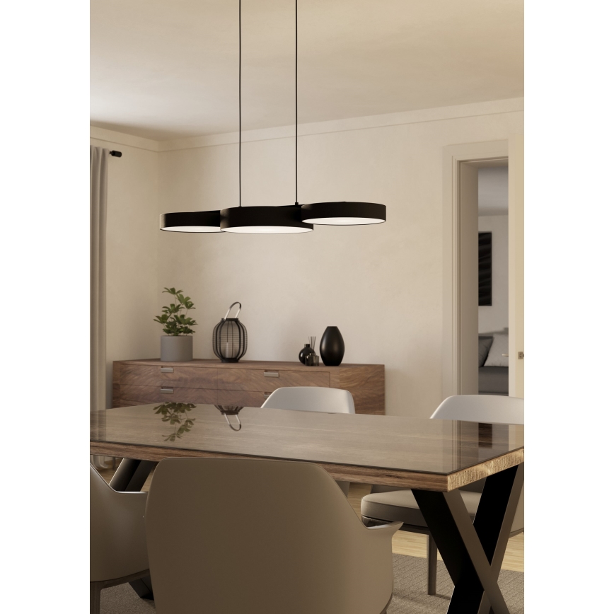 Eglo - LED RGBW Димируем пендел 3xLED/7,5W/230V 2700-6500K черен