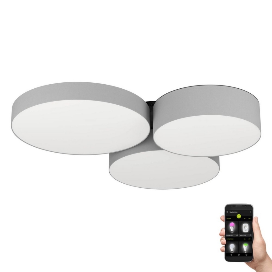 Eglo - LED RGBW Димируем плафон 3xLED/7,5W/230V 2700-6500K сив