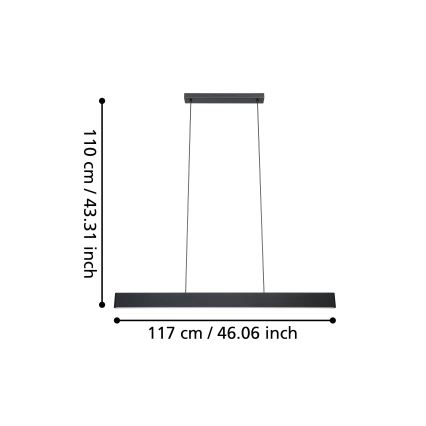 Eglo - LED RGBW Димируем пендел LED/38W/230V 2700-6500K черен