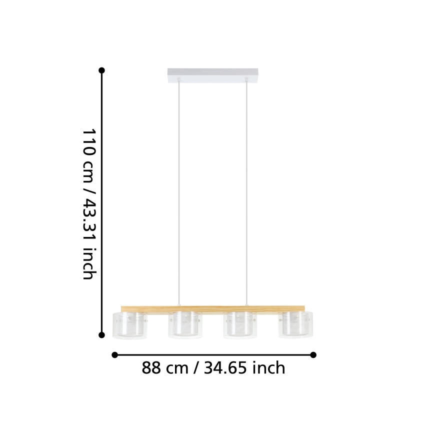 Eglo - LED RGBW Димируем пендел 4xLED/3,7W/230V 2700-6500K
