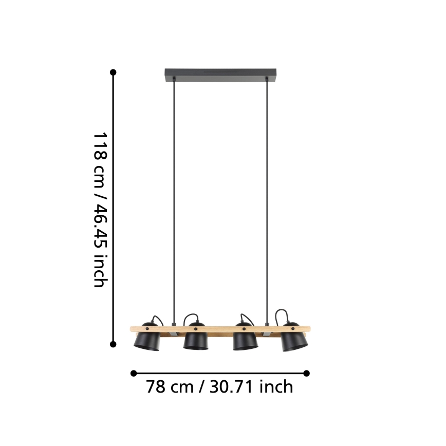 Eglo - LED RGBW Димируем пендел 4xLED/3,7W/230V 2700-6500K