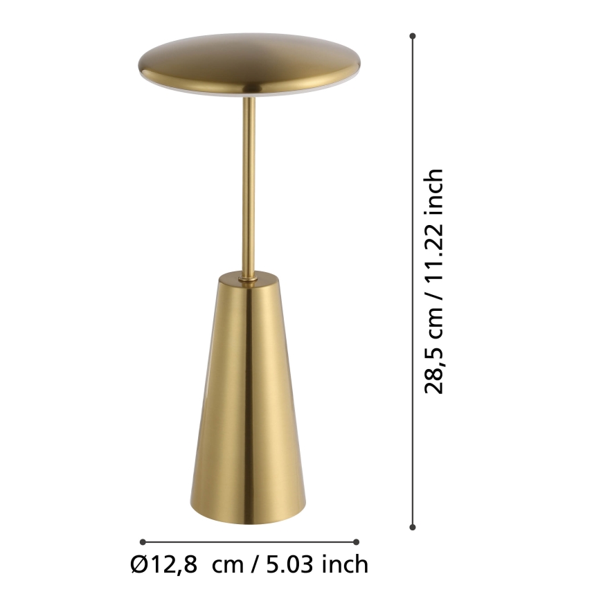 Eglo - LED Димируема сензорна екстериорна лампа LED/2,8W/5V 2400K/3000K/4000K 5200 mAh IP54 златист