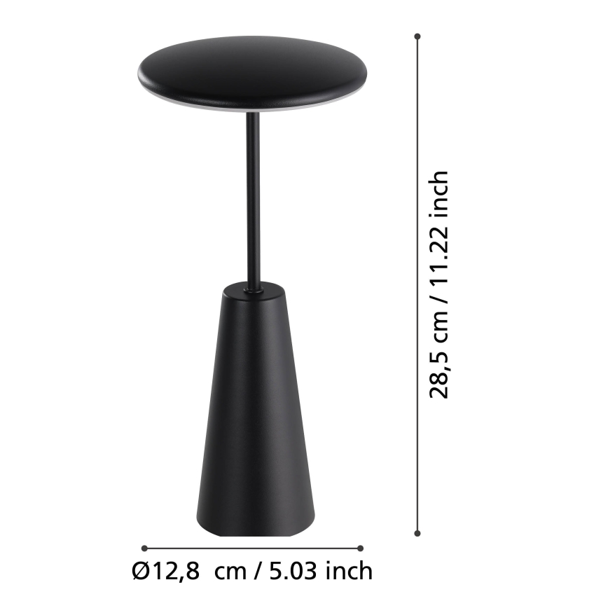 Eglo - LED Димируема сензорна екстериорна лампа LED/2,8W/5V 2400K/3000K/4000K 5200 mAh IP54 черен