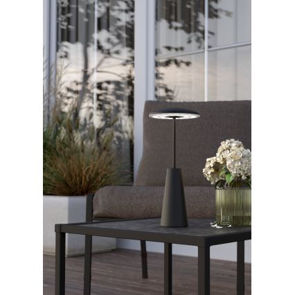 Eglo - LED Димируема сензорна екстериорна лампа LED/2,8W/5V 2400K/3000K/4000K 5200 mAh IP54 черен