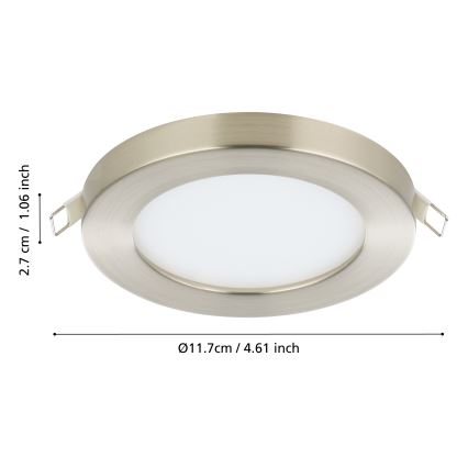 Eglo - LED вградено осветително тяло LED/5,5W/230V 3000K матов хром Ø 11,7 см