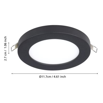 Eglo - LED Лампа за окачен таван LED/5,5W/230V 4000K черен