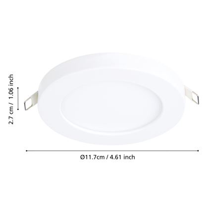 Eglo - LED вградено осветително тяло LED/5,5W/230V 4000K бяло Ø 11,7 cm