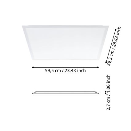 Eglo - LED Панел за повърхностен монтаж LED/34,5W/230V 60x60 cm
