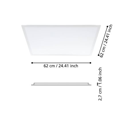 Eglo - LED Панел за повърхностен монтаж LED/33W/230V 62x62 cm