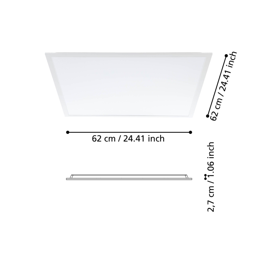 Eglo - LED Панел за повърхностен монтаж LED/33W/230V 62x62 cm