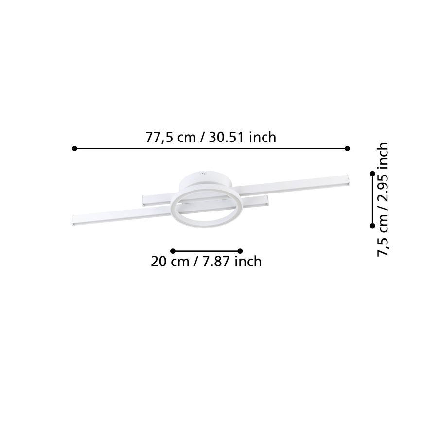 Eglo - RGBW Димируем плафон LED/23,5W/230V 2700-6500K бял + дистанционно управление