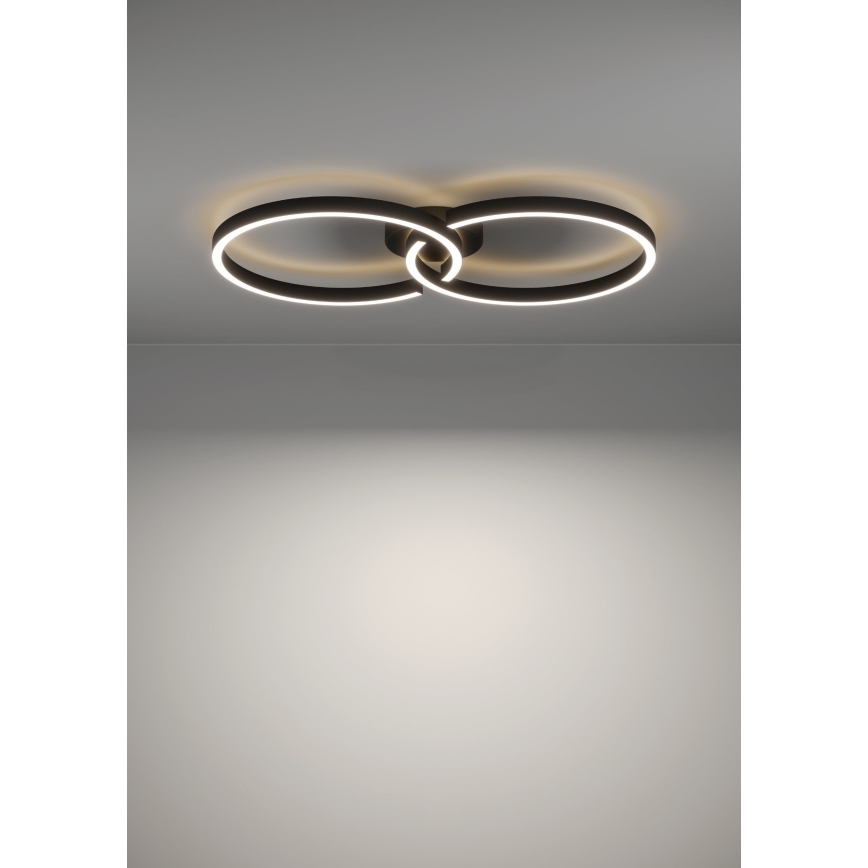 Eglo 900955 - LED RGBW Димируем плафон LED/19,5W/230V 2700-6500K черен + дистанционно управление