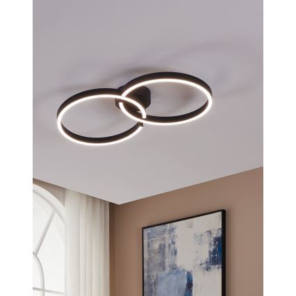 Eglo 900955 - LED RGBW Димируем плафон LED/19,5W/230V 2700-6500K черен + дистанционно управление