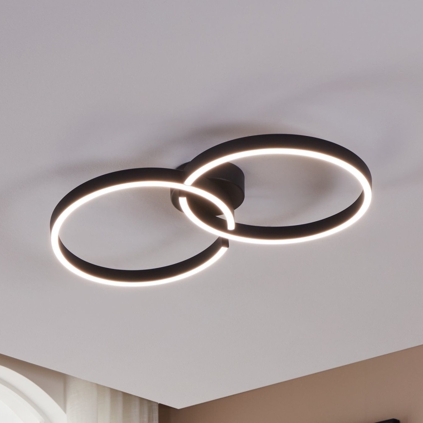 Eglo 900955 - LED RGBW Димируем плафон LED/19,5W/230V 2700-6500K черен + дистанционно управление