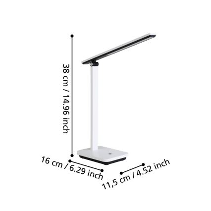 Eglo - LED Димируема акумулаторна настолна лампа LED/3,6W/5V 1800mAh бял