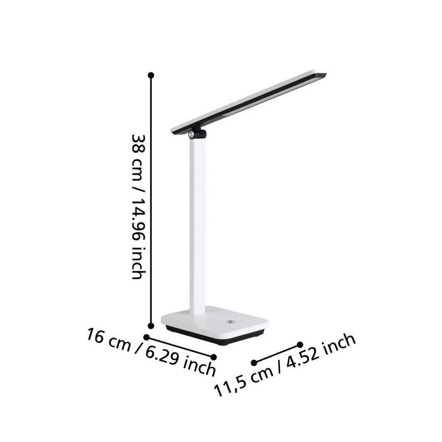 Eglo - LED Димируема акумулаторна настолна лампа LED/3,6W/5V 1800mAh бял