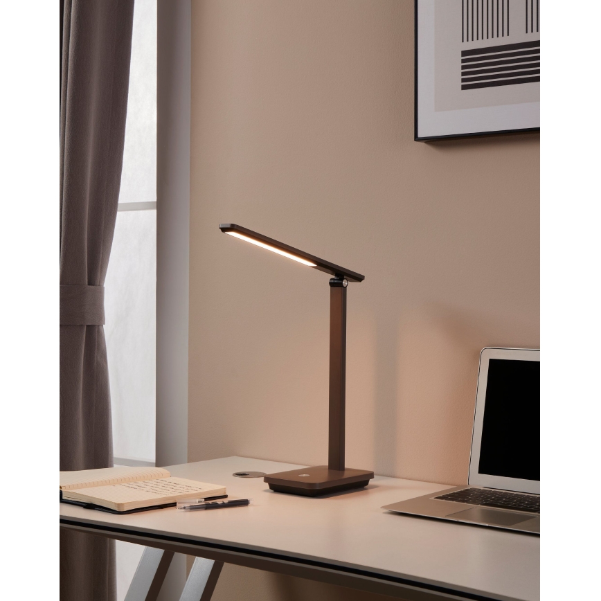 Eglo - LED Димируема акумулаторна настолна лампа LED/3,6W/5V 1800mAh кафяв