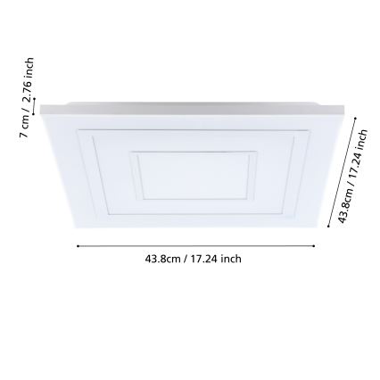 Eglo - RGBW Димируем плафон LED/18W/230V 3000-6500K + дистанционно управление