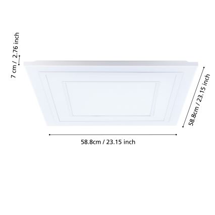 Eglo - LED RGBW Димируем плафон LED/29W/230V 3000-6500K + дистанционно управление