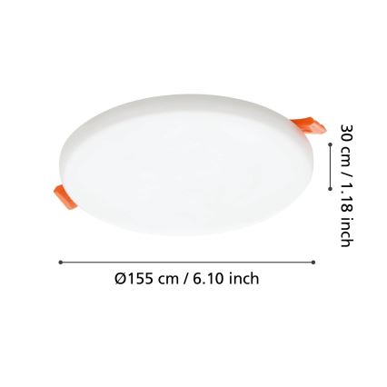 Eglo - LED Лампа за вграждане в баня LED/11,5W/230V Ø 15,5 см IP65