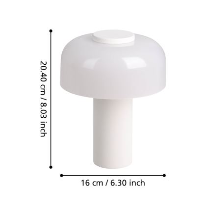 Eglo - LED Димируема сензорна екстериорна лампа LED/2,25W/5V 2400-4000K 5200 mAh IP44 бял