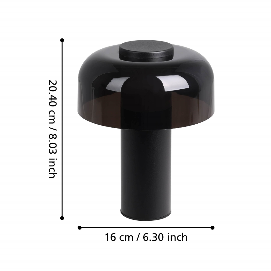 Eglo - LED Димируема сензорна екстериорна лампа LED/2,25W/5V 2400-4000K 5200 mAh IP44 черен