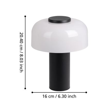 Eglo - LED Димируема сензорна екстериорна лампа LED/2,25W/5V 2400-4000K 5200 mAh IP44 черен/бял