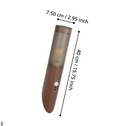 Eglo - Екстериорен аплик със сензор 1xE27/15W/230V IP44