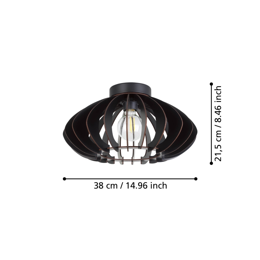 Eglo - Плафон 1xE27/40W/230V Ø 38 см черен