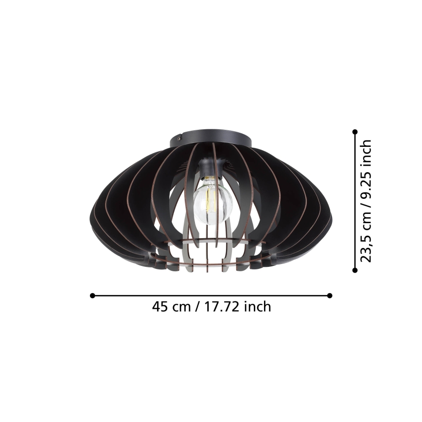 Eglo - Плафон 1xE27/40W/230V Ø 45 см черен
