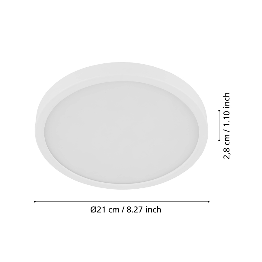 Eglo - LED Плафон със сензор FUEVA LED/17W/230V 3000K ø  21 см