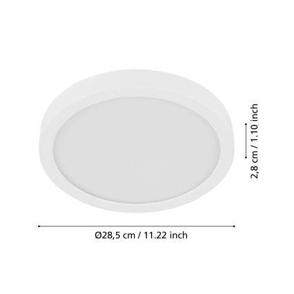 Eglo - LED Плафон със сензор FUEVA LED/17W/230V 3000K ø 28,5 см