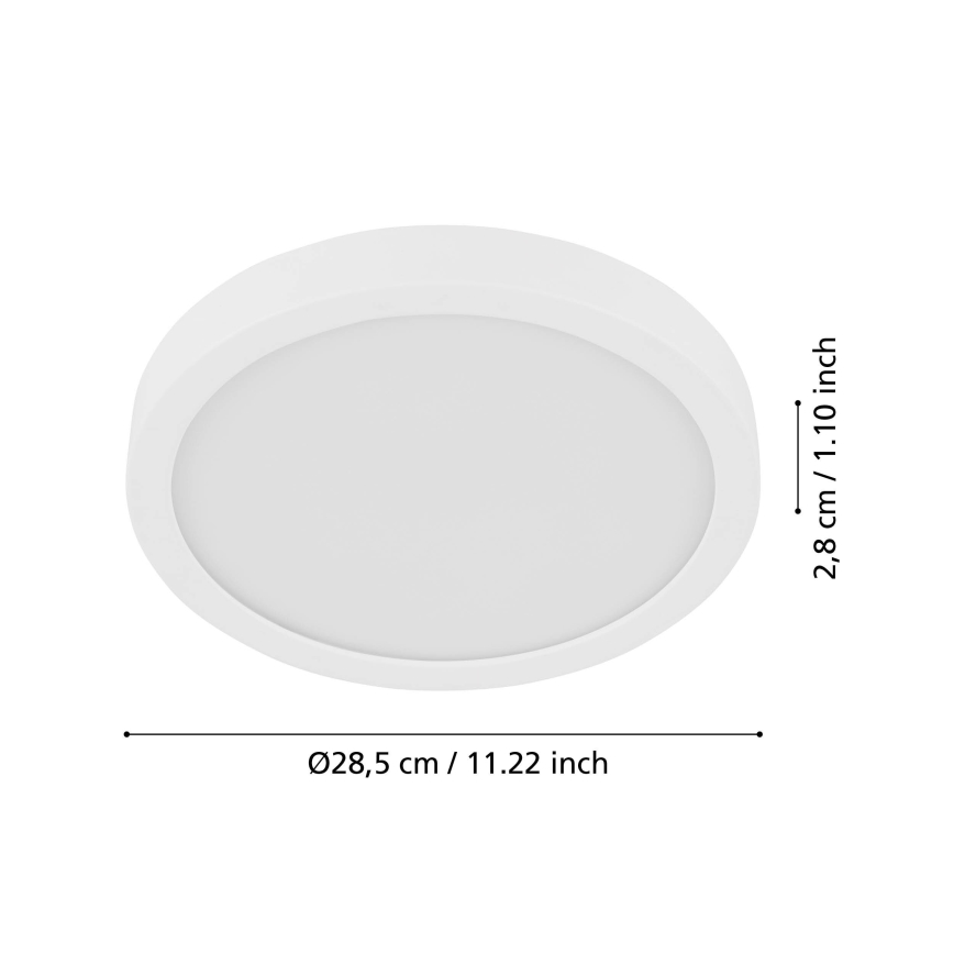 Eglo - LED Плафон със сензор FUEVA LED/17W/230V 3000K ø 28,5 см