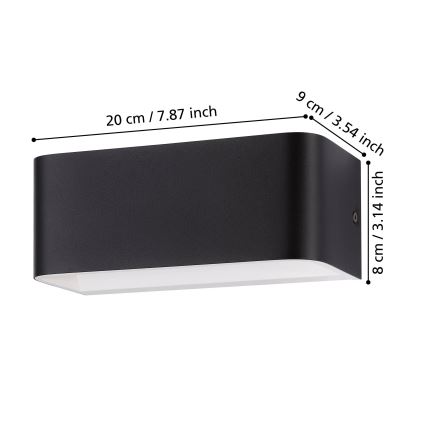 Eglo - LED аплик LED/10W/230V 3000K черен