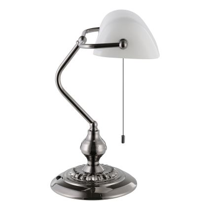 Eglo - Настолна лампа 1xE27/60W/230V бял/лъскав хром