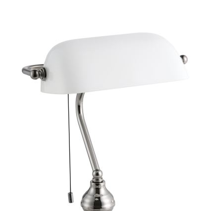 Eglo - Настолна лампа 1xE27/60W/230V бял/лъскав хром