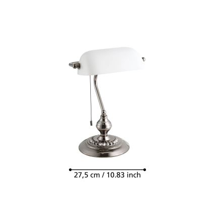 Eglo - Настолна лампа 1xE27/60W/230V бял/лъскав хром