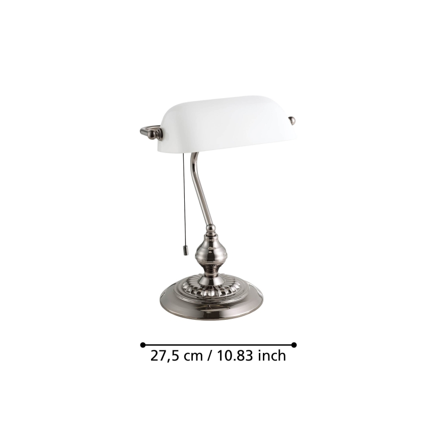 Eglo - Настолна лампа 1xE27/60W/230V бял/лъскав хром