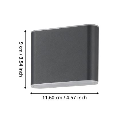 Eglo - LED Екстериорен аплик 2xLED/2,9W/230V 3000K/4000K/6500K IP65
