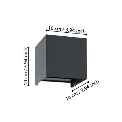 Eglo - LED аплик 2xLED/1,5W/230V 3000K черен