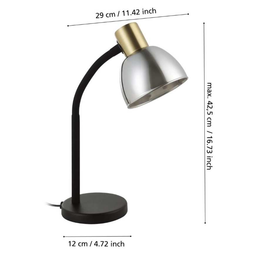 Eglo - Настолна лампа 1xE14/25W/230V златист/черен