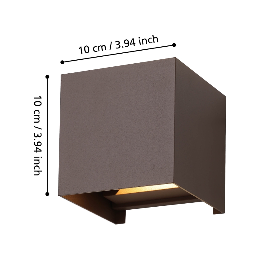 Eglo - LED Екстериорен аплик 2xLED/2,8W/230V IP54 кафяв