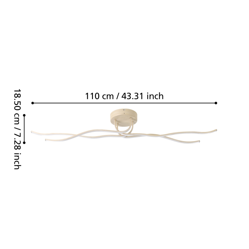 Eglo - LED таванно осветително тяло LED/37W/230V, кафяво