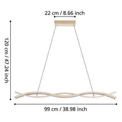 Eglo - LED полилей на кабел LED/35W/230V бежов