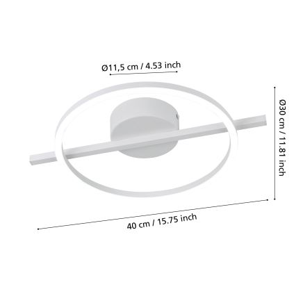 Eglo - LED RGBW Димируем плафон LED/17W/230V 2700-6500K бял + дистанционно управление
