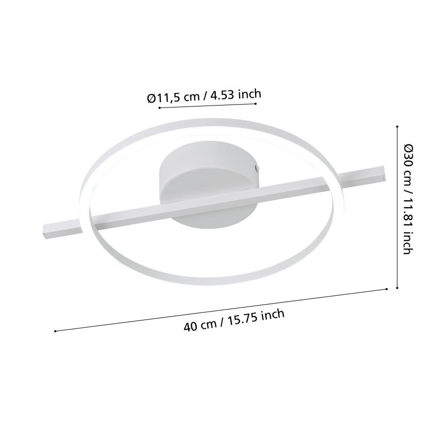 Eglo - LED RGBW Димируем плафон LED/17W/230V 2700-6500K бял + дистанционно управление