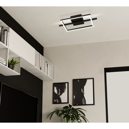 Eglo - LED RGBW Димируем плафон LED/17W/230V 2700-6500K черен + дистанционно управление