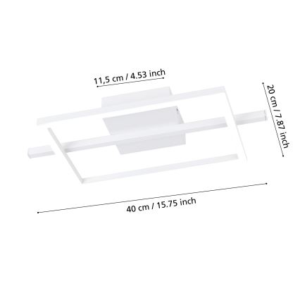 Eglo - LED RGBW Димируем плафон LED/17W/230V 2700-6500K бял + дистанционно управление