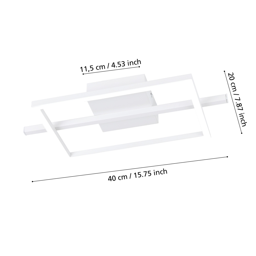 Eglo - LED RGBW Димируем плафон LED/17W/230V 2700-6500K бял + дистанционно управление